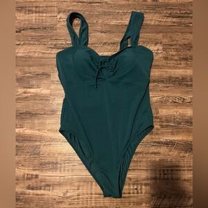 Dark green Ribbed One-Piece Swimsuit
